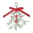 thumbnail image 6 of Artificial Mistletoe Frosted Mistletoe Decoration for Doorway Hanging Mistletoe Christmas Ornament Kissing Ball Artificial Glitter Leaf Hanging Decoration for Couple, 6 of 8