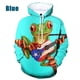 thumbnail image 5 of Sudadera con capucha para hombre, con estampado 3D de rana, con estampado de animales, informal, de talla grande, con estampado completo, 5 of 5