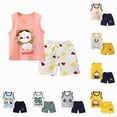 thumbnail image 3 of HCNTES Toddler Boys Outfit Sets Sleeveless Cotton Summer Shirts and Shorts Set, 3 of 5