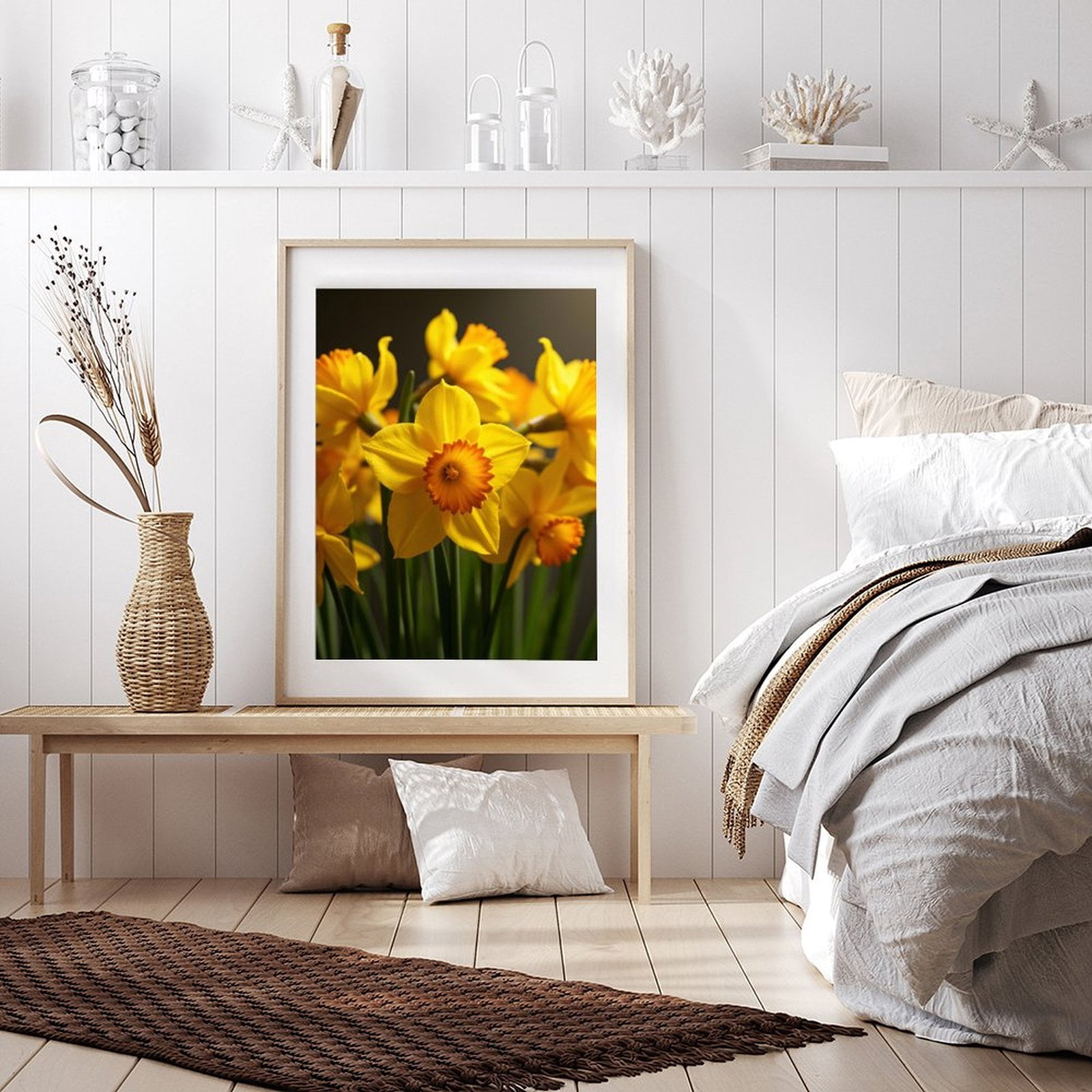 Diamond Art Kit for Adults, Yellow Daffodil Bloom Closeup Diamond Painting for Adults Beginners, DIY Diamond Art Painting Kits, 5D Diamond Painting Crafts for Home Decor 12x16 Frameless