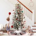 thumbnail image 6 of Christmas Tree Skirt 48 Inch, Pink and White Buffalo Plaid Xmas Tree Skirt, Winter Christmas Tree Mat for Home Party Holiday Indoor Outdoor Decorations, 6 of 6