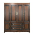 thumbnail image 6 of ModMakers 100% Solid Wood Armoire Wardrobe Closet - American Vintage Cherry Finish with 2 Rods, 5 Shelves & 2 Drawers | Spacious Bedroom Storage Cabinet (61.42"W x 70.87"H x 19.37"D), 6 of 9