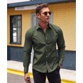 thumbnail image 2 of Coofandy Men's Muscle Fit Dress Shirts Wrinkle-Free Long Sleeve Casual Button Down Shirt, 2 of 6