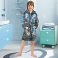 thumbnail image 5 of FORMRS Niños Bathrobe Unisex Hooded Robe Soft Plush Pajamas Sleepwear, Size 10-12T, Crystal Moon, 5 of 7