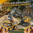 thumbnail image 3 of Upgraded Construction Rc Set of 4, Command The Site, Conquer The Dirt, Rechargeable 2.4ghz Remote Control Construction Vehicles with Cool LED Lights, Metal Parts, Real Sounds, 3 of 9