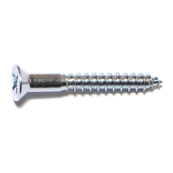 #12 x 1-3/4" Zinc Plated Steel Phillips Flat Head Wood Screws WSFS-407