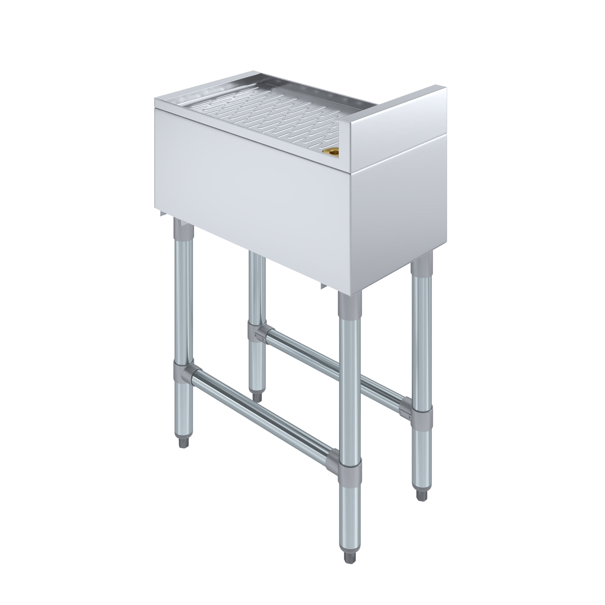 AmGood Underbar Stainless Steel Drainboard 22-1/2 in. x 12 in. x 30 in. H with 3 in. Backsplash