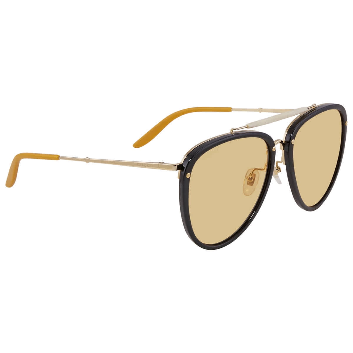 Gucci Yellow Aviator Men's Sunglasses 