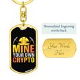 thumbnail image 3 of Mine Your Own Crypto Crypto Stainless Steel or 18k Gold Premium Swivel Dog Tag Keychain, 3 of 16