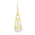 thumbnail image 4 of Wellingsale Ladies 14k Tri 3 Color Gold Polished Diamond Cut Fancy Chandelier Dangle Hanging Drop Earrings (15 X 53mm), 4 of 7