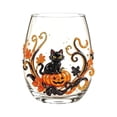 thumbnail image 3 of 2D Halloween Glass Cups, Cute Coffee Glass Cups, Glassware Drinking Glasses, Stemless Drinking Glass with Spooky Designs, Clear Cups for Cocktails, Juices & Iced Coffee (H), 3 of 9