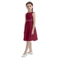 thumbnail image 4 of MSemis Kids Girls Sequins Floral Lace Flower Dress Bridesmaid Wedding Dress Red 4, 4 of 6