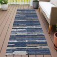 thumbnail image 3 of Addison Rugs Chantille Indoor/Outdoor Transitional Stripes Navy Machine Washable Runner Rug, 2'3" x 7'6", 3 of 8