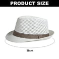 thumbnail image 2 of Sombrero de 56-58cm de circunferencia, sombreros para hombres y mujeres, sombreros para el sol de verano, sombreros de paja de jazz con protección solar transpirables huecos, 2 of 5