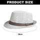 thumbnail image 2 of Sombreros de paja panamá para hombres y mujeres, sombreros de playa para el sol de verano, sombreros de paja de jazz con ala ancha, transpirables y huecos, con protección solar, 2 of 5