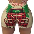 thumbnail image 2 of Lsque Christmas Vintage Red Truck Pattern High Waisted Biker Shorts for Women-Tummy Control Fitness Athletic Workout Running Yoga Gym Shorts,Moisture-Wicking-Medium, 2 of 9