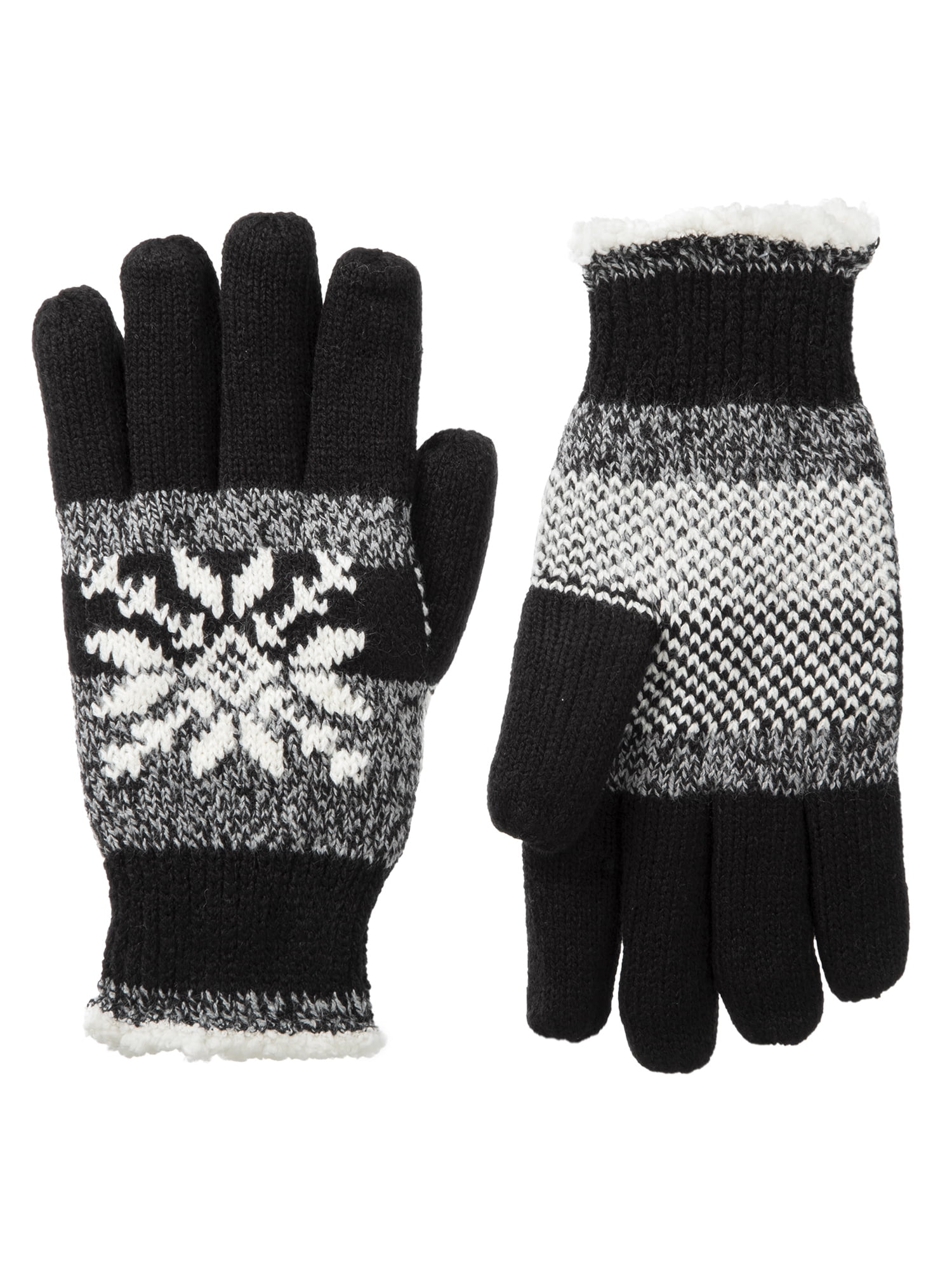 Men Magic Glove Winter Soft Knit One Size Warm Fashion Marled Pattern Workout 