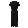 thumbnail image 7 of Sngxgn Women's Fall Dresses Long Sleeve Square Neck Casual Pleated Tiered Swing Maxi Dress(Black,M), 7 of 7