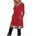thumbnail image 3 of WIHOLL Long Sleeve Dress for Women Knit Tunic Sweater Dress Crew Neck Casual Fall Winter Dresses, 3 of 9