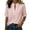 Pink #035, variant on Women's Dressy Casual Business Work Chiffon Blouses Tops Summer V Neck Cute Loose Petal Short Sleeve T-Shirts, 2XL