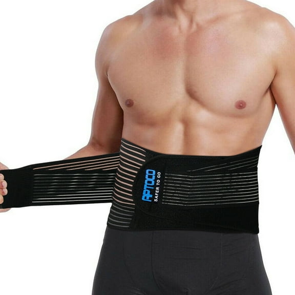 Aptoco Back Brace Lumbar Support Belt for Men Women, Lower Back Support Protective with 6 Stays Breathable Mesh for Back Pain, Size M