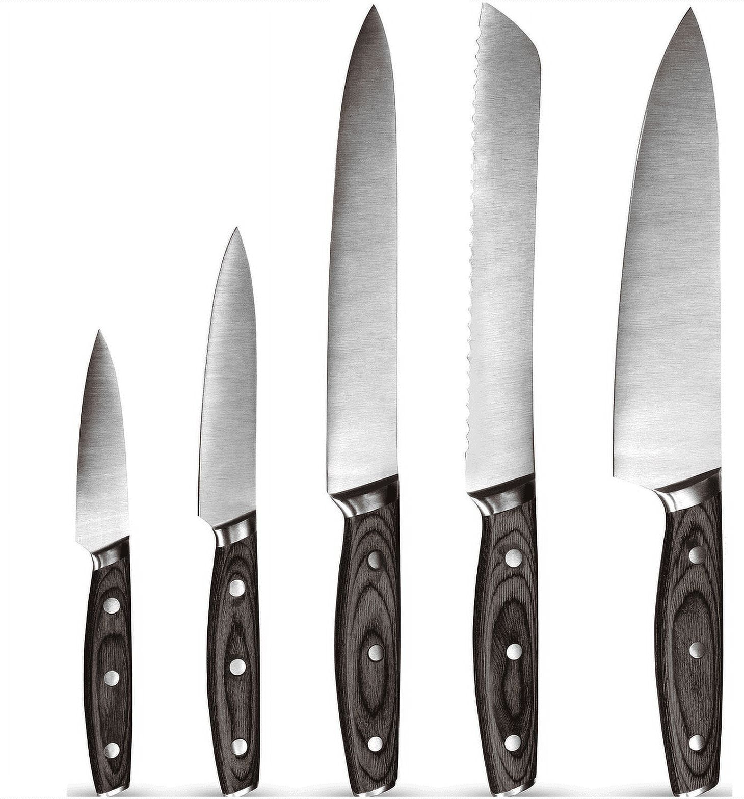 AOKEDA Knife Set for Kitchen with Block, Classic 6-Piece Sets