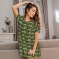 thumbnail image 3 of Fuzoiu largemouth bass Print Women Nightgowns, Soft Comfy Lightweight Short Sleeves Sleepwear,Crew Neck Loungewear, 3 of 6