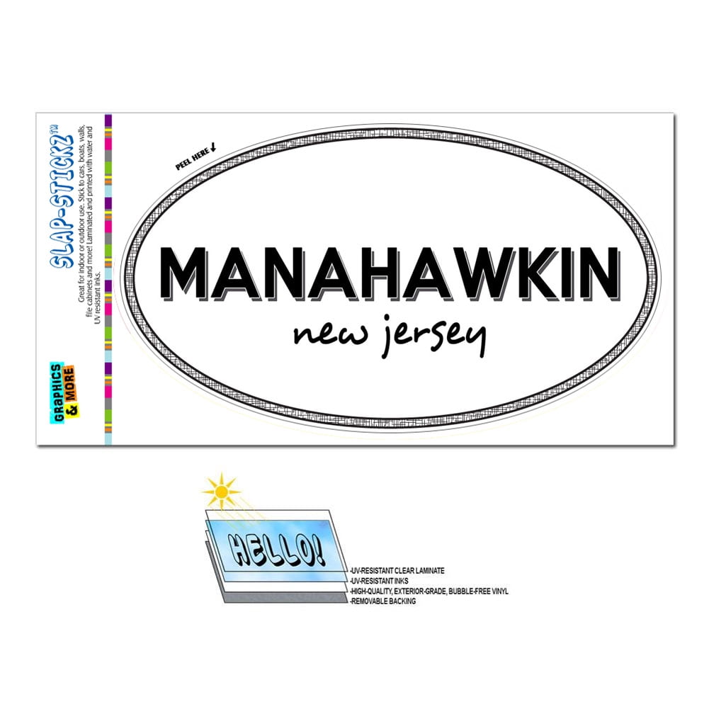 Manahawkin, NJ New Jersey Black and White City State Oval