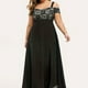 thumbnail image 1 of Vestido Maxi De Un Hombro De Encaje De Contraste Y Gasa, Talla Grande, Vestido Largo Y Fluido De Cintura Alta Para Mujer, 1 of 4