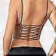 thumbnail image 2 of Camisola irregular de encaje con espalda cruzada y forma de U para mujer, estilo urbano, 2 of 3