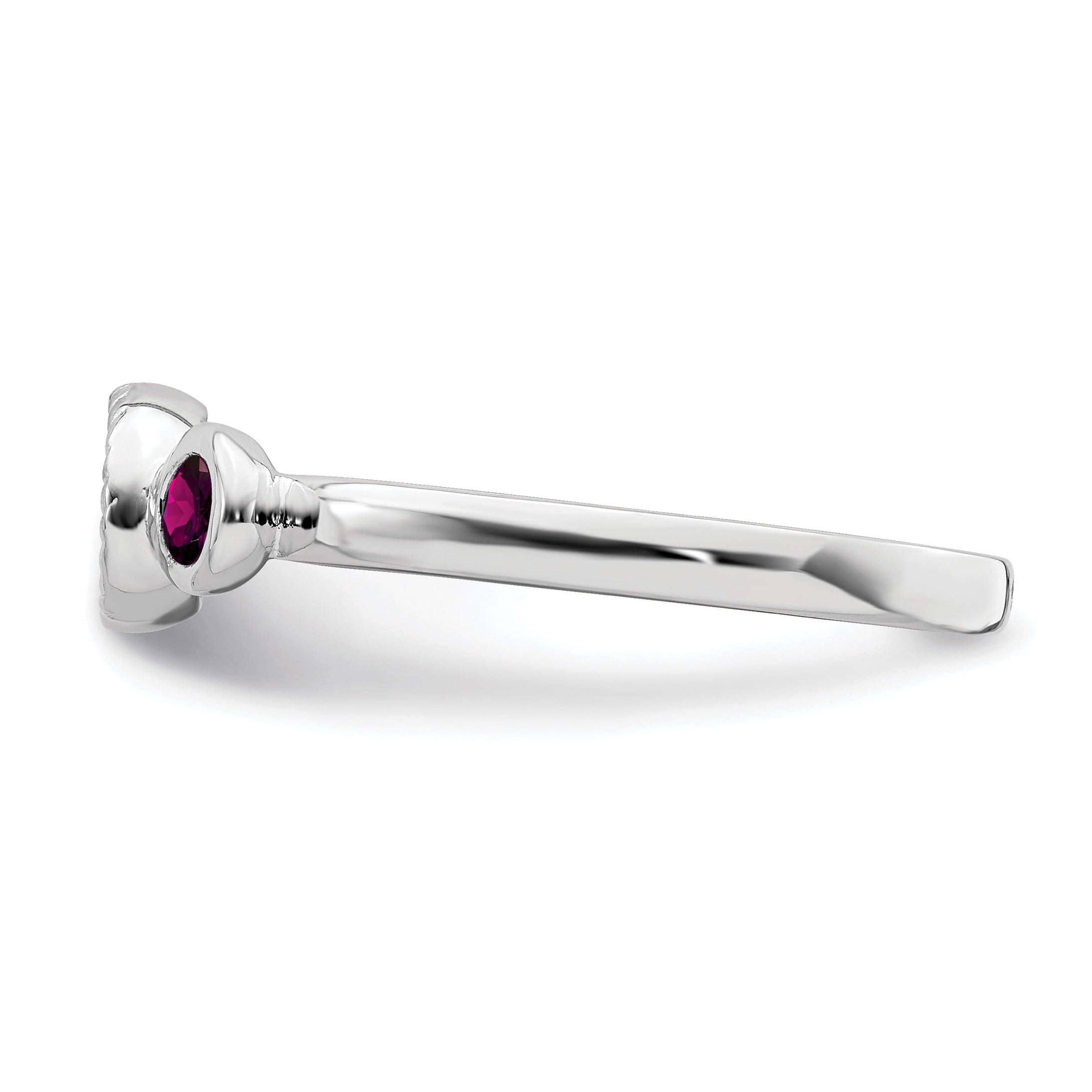 925 Sterling Silver 14k Accent Rhodolite Red Garnet Heart Post Stud Earrings Love Gemstone Fine Jewelry Gifts For Women For Her