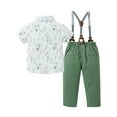 thumbnail image 3 of CARETOO Toddler Boy Clothes Suits Shirt Bowtie Suspender Pants Wedding Formal Outfit Cotton Fabric, 3 of 8