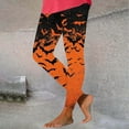 thumbnail image 2 of Riecok Leggings for Women Halloween Casual Stretchy Bat Print Legging Tights Sport Bottom Pants, 2 of 6