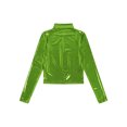 thumbnail image 6 of TiaoBug Women's Shiny Metallic Liquid Crop Top Long Sleeves Blouse Shirts for Cocktail Party Club Festival Green M, 6 of 7