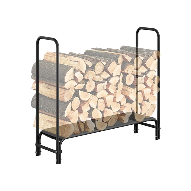 AKDSteel Large Firewood Rack Outdoor, Heavy Duty Metal Wood Storage Rack And Indoor Log Organizer, Stacker Stand For Fireplace, Patio And Deck