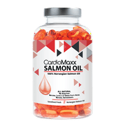 CardioMaxx Salmon Oil Capsules - 100% Natural Norwegian Salmon Oil, Supports Heart, Joint & Brain Health and Promotes Healthy Inflammatory Response, 13 OMGA and 21 Fatty Acids (180 Softgels)