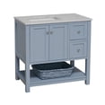 thumbnail image 6 of Lakeshore 36" Bathroom Vanity with Powder Blue Cabinet and Engineered Carrara Top, 6 of 6