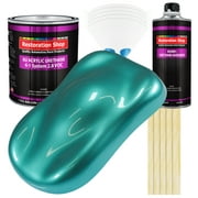 Restoration Shop Gulfstream Aqua Metallic Acrylic Urethane Auto Paint Complete Gallon Paint Kit, Single Stage High Gloss