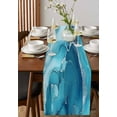 thumbnail image 2 of Blue Teal Marble Burlap Cotton Table Runner 13x70 Inches Long, Aesthetics Modernism Abstract Farmhouse Table Runners, Outdoor Dining Tablecloths Decor for Baby Shower/Party/Wedding, 2 of 6