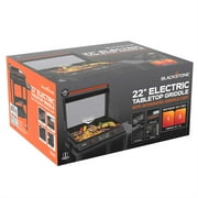 Blackstone E-Series Griddle, 22 Inch 2-Burner Electric Flat Top Grill with Hood and Prep Cart, Black