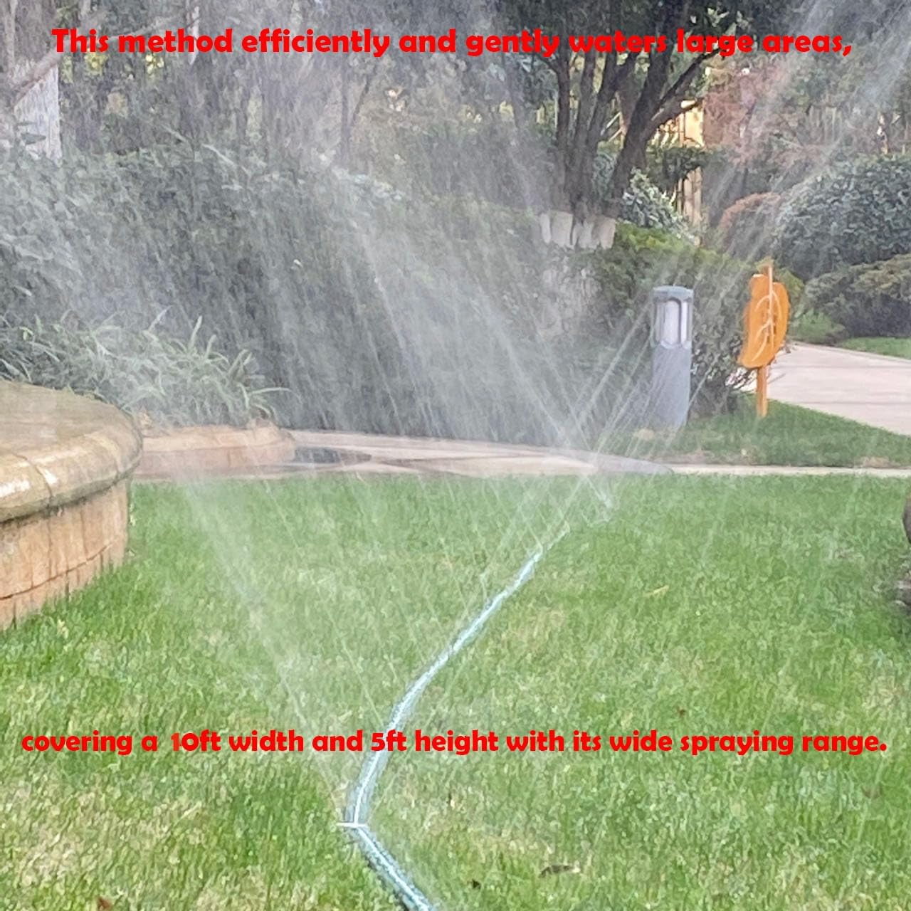2025 Sprinkler Hose & Soaker Hose for Yard - 25 FT Reinforced Flat Garden Hose with Holes, Heavy Duty No-Kink Lawn Irrigation Hose (Includes Stakes, High Pressure Spray)