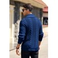 thumbnail image 3 of LAICAIW Mens Cable Knit Cardigan Sweater Shawl Collar Loose Fit Long Sleeve Casual Cardigans, 3 of 5