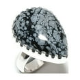 thumbnail image 2 of Natural Snoflake Obsidian Gemstone 925 Sterling Silver Gift Ring Size 8, 2 of 2