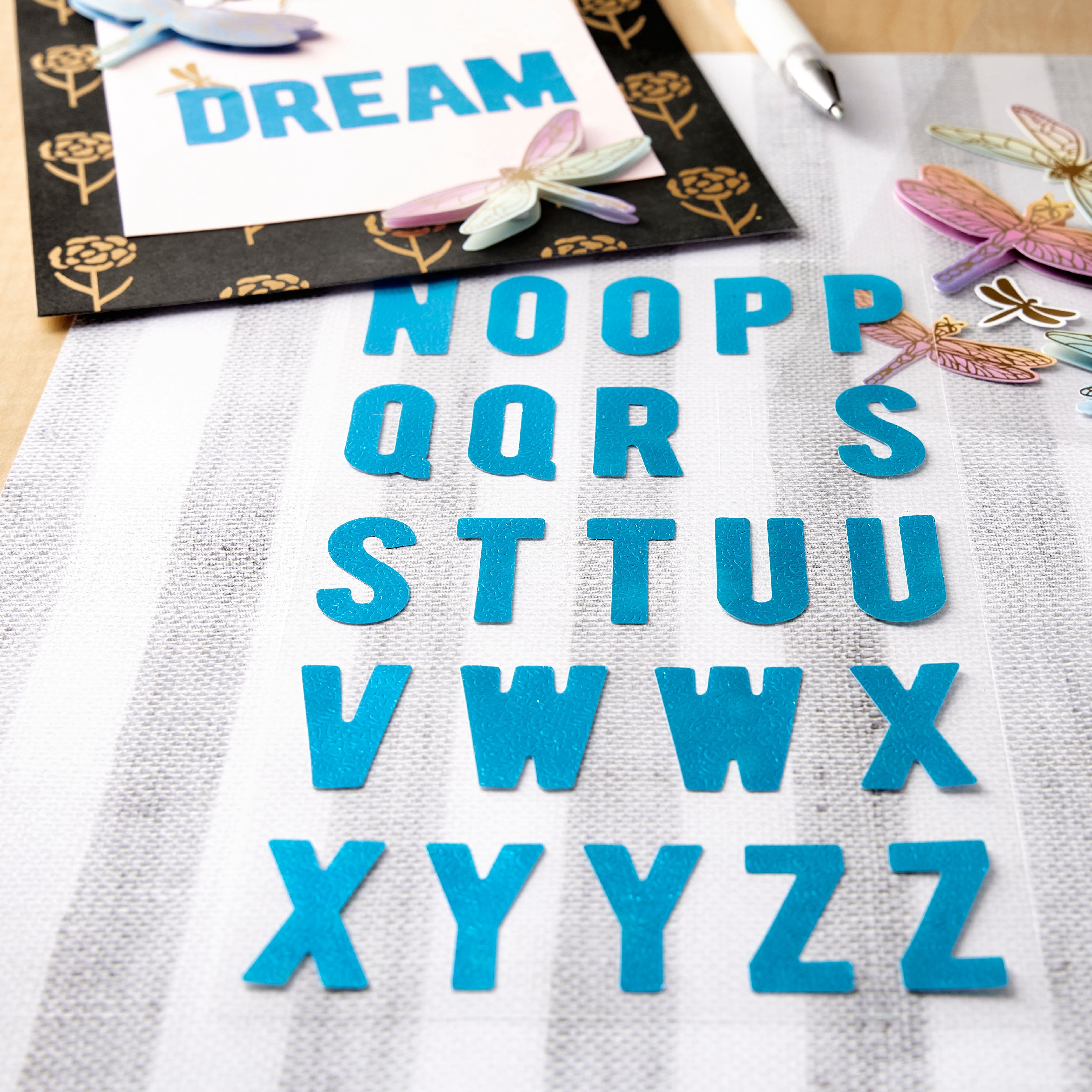Recollections Iridescent Blue Alphabet Stickers, 12 Pack