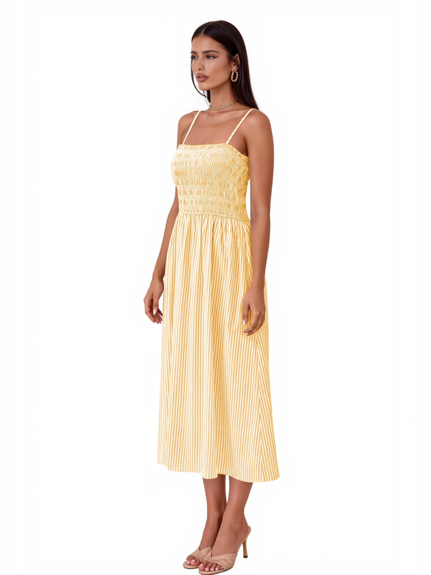 PRETTYGARDEN Women's Maxi Striped Dress, Sizes S-XXL