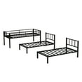 Metal Twin Triple Bunk Bed, Twin over Twin over Twin Bunk Bed for 3