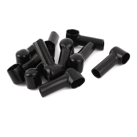 Unique Bargains 10 Pcs Angled Terminal Insulating Protector Covers Boot Sleeve Black 14mmx10mm