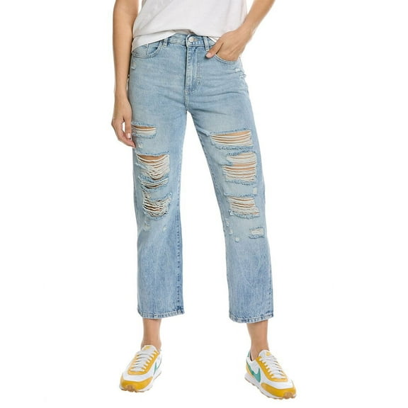 DL1961 womens Emilie Straight Ultra High-Rise Vintage Super Light Shredded
