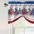 thumbnail image 3 of Independence Day Tie Up Valance Curtains for Windows, Kitchen Curtains Window Shades, Star Stripe Flag Eucalyptus Red Blue Light Filtering Roman Curtain Valances for Bedroom/Bathroom/Cafe 54"x18", 3 of 9