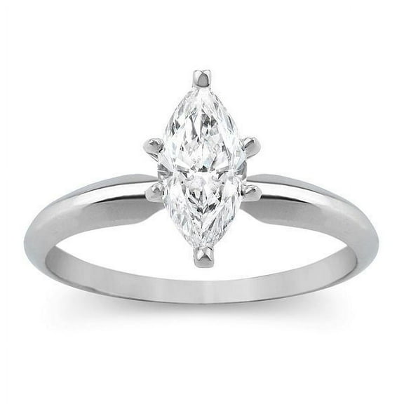 2 Ct Marquise Solitaire Engagement Wedding Promise Ring Solid 14K White Gold